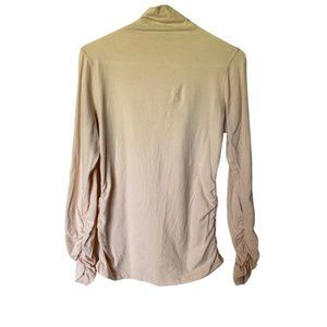 Sundance Cream Long Statement Scrunchy Sleeves Turtleneck medium